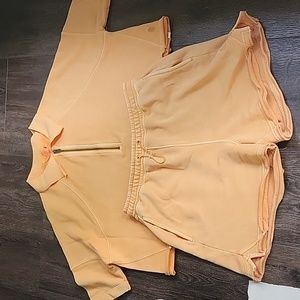 FP Movement Orange 1/2 zip set Size XS